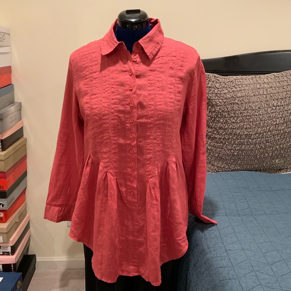 NWT Territory Ahead Rose Linen Tunic